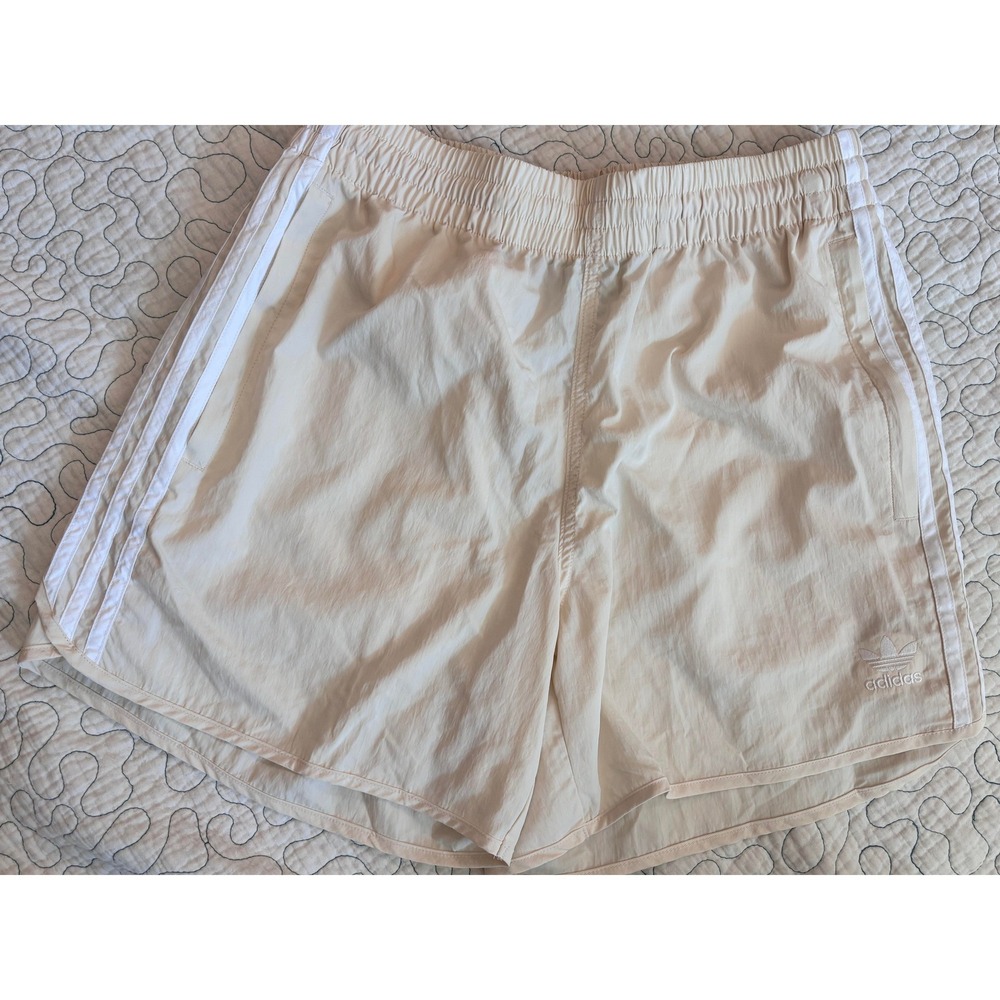 Adidas Originals Adicolor 3-Stripes Shorts Cream Off-White Mens Medium NWOT